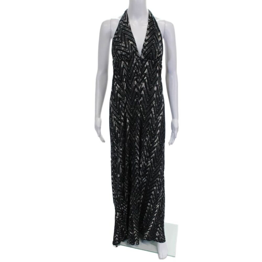 Lotta Stensson Women Maxi Dress Multicolor Chevron Halter Viscose Boho Size S